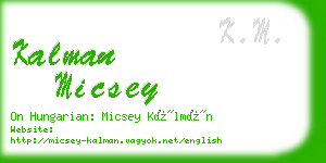 kalman micsey business card